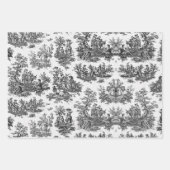  bloemengroene toile jouy inpakpapier vel (Voorkant 3)