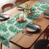  bloemengroene toile jouy korte tafelloper