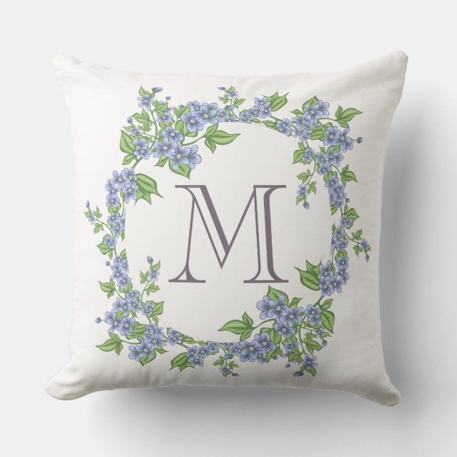 Bloemengroet Monogram Kussen (Voorkant)
