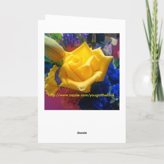 Bloemengroet, standaard witte enveloppen inbegrepe kaart (Achterkant)