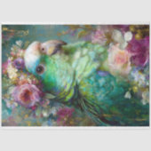 Bloemengroonge Parrot in Bloom Decoupage Tissuepapier (Voorkant)