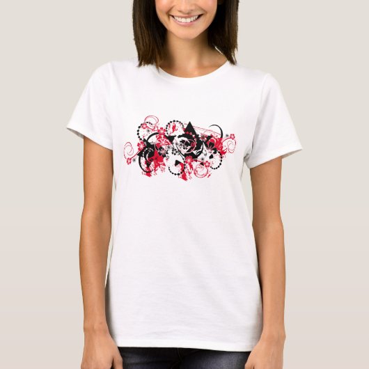 Bloemengrunge sterren t-shirt (Voorkant)