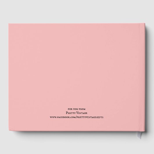 Bloemenguillotineframe Roze Vintage Gastboek Gastenboek (Achterkant)