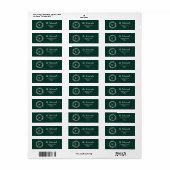 Bloemenguirlande en roze hulstbessen etiket (Full Sheet)