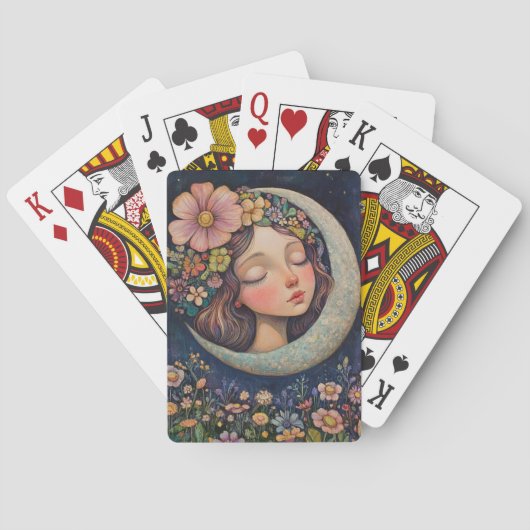 Bloemenguirlande & Halve Maan Pokerkaarten (Achterkant)