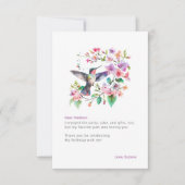 Bloemenguirlande met kolibries  bedankkaart (Voorkant)