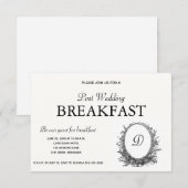 Bloemenguirlande ontbijtuitnodiging BNW RSVP Kaartje (Voorkant / Achterkant)