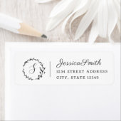 Bloemenguirlande Schrift Monogram Retouradres Etiket (Insitu)