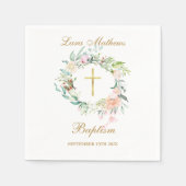 Bloemenguirlande Woodland Rose Doop Doopfeest Servet (Voorkant)