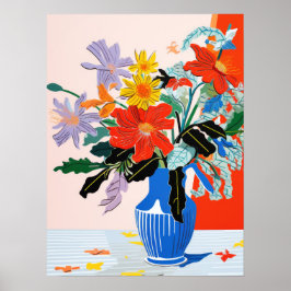 Bloemenharmonie: een levendige vaas poster