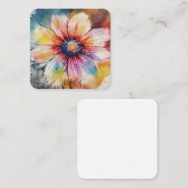 Bloemenharmonie in pastelkleuren vierkante visitekaartje