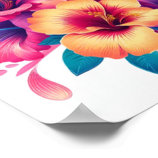 Bloemenharmonie: kolibrie elegantie poster (Hoek)