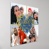 Bloemenhart 4 foto Collage zusters BFF Keepsake Folie Afdrukken (Laagn)
