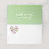 Bloemenhart bruiloft gevouwen plaats kaart plaatskaartje (Buitenkant ongevouwen)