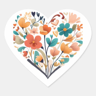 bloemenhart hart sticker