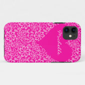 Bloemenhart in roze met een naam Case-Mate iPhone case (Achterkant (horizontaal))