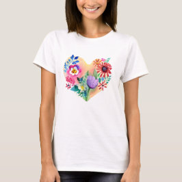  Bloemenhart Kleurrijke AI ART T-shirt