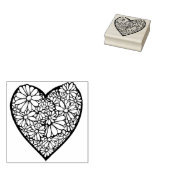 Bloemenhart LIEFDE Rubberstempel (Gestempeld)