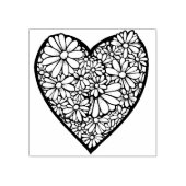 Bloemenhart LIEFDE Rubberstempel (Afrduk)