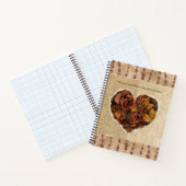  Bloemenhart met Rustieke Bruine Rozen Notitieboek (Binnen)