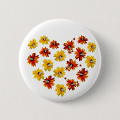 Bloemenhart met vlinders - Romantisch design Ronde Button 5,7 Cm (Voorkant)