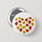 Bloemenhart met vlinders - Romantisch design Ronde Button 5,7 Cm (Voorkant /achterkant)