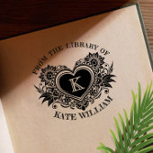  bloemenhart monogram zelfinkerend rubberstempel