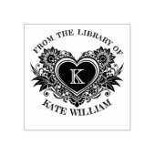 bloemenhart monogram zelfinkerend rubberstempel (Afrduk)