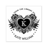  bloemenhart monogram zelfinkerend  zelfinktende stempel (Design)