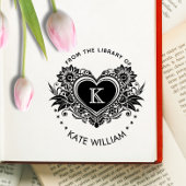  bloemenhart monogram zelfinkerend  zelfinktende stempel