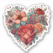 bloemenhart ontwerp sticker (Voorkant)