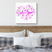 Bloemenhart roze paarse naam waterverf kunst canvas afdruk (Insitu (Slaapkamer))