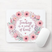 Bloemenhart van de leraar gloed muismat (Met muis)