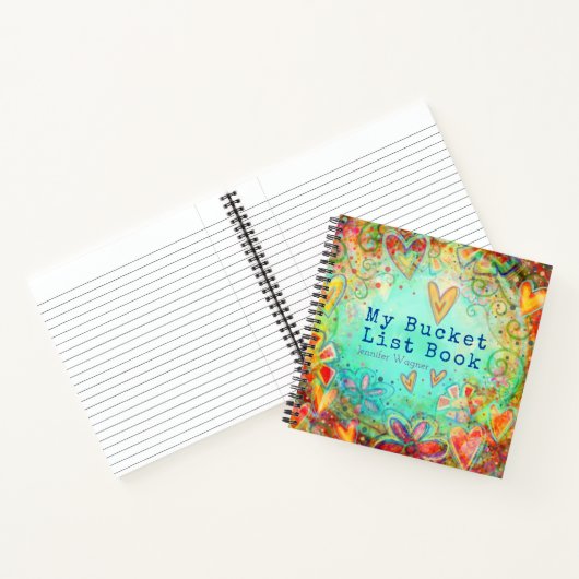  Bloemenharten aangepaste emmerlijst Notitieboek (Binnen)