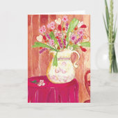 Bloemenhartenschildering Leeg Kaart (Voorkant)