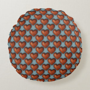 bloemenhartpatroon Elegante Valentijns Rond Kussen