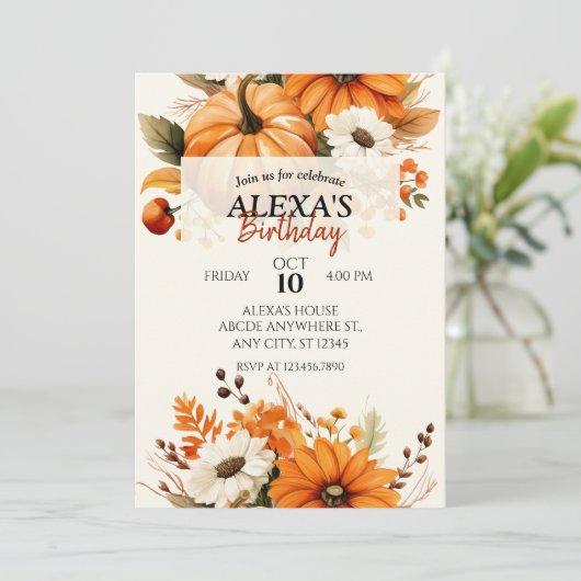 Bloemenherfst herfst VERJAARDAG Kaart (Staand voorkant)