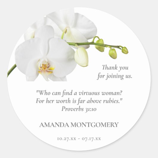 Bloemenherinnering Ronde Sticker (Voorkant)