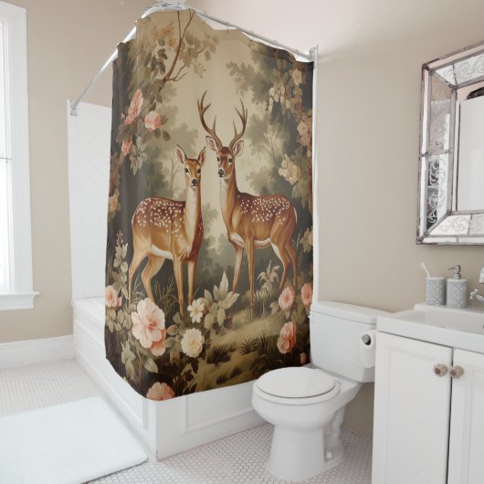 bloemenhert douchegordijn (In situ)