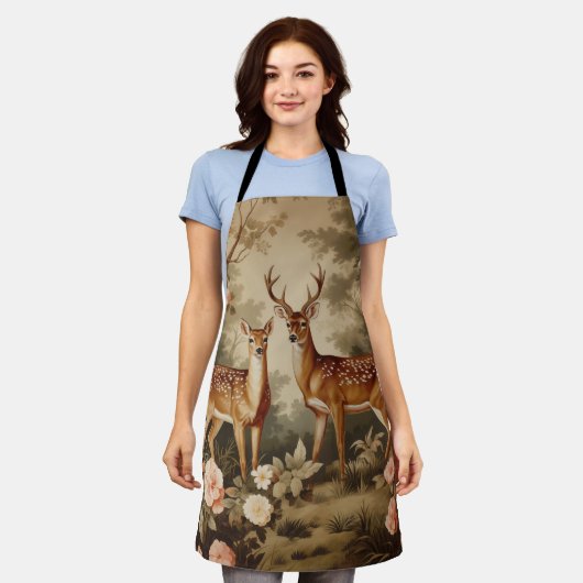  bloemenhert schort (Gedragen)