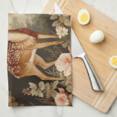 bloemenhert theedoek (Quarter Fold)