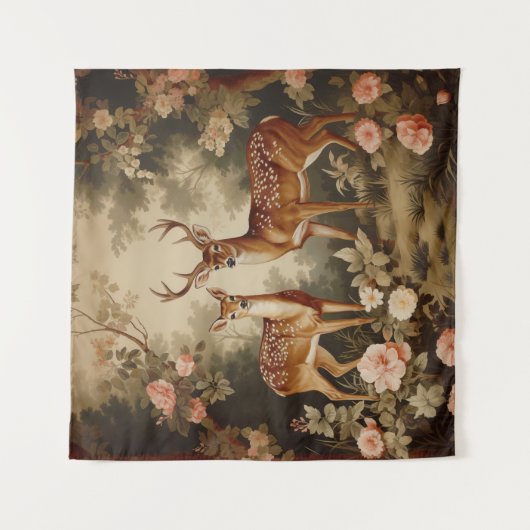  bloemenhert wandkleed (Voorkant)