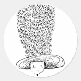 Bloemenhoed Ronde Sticker