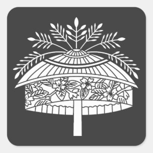 Bloemenhoed Vierkante Sticker