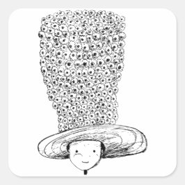 Bloemenhoed Vierkante Sticker