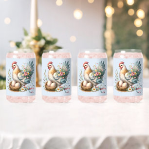 Bloemenhoen met eieren Boerderij Charm Blikvorm Glas