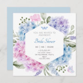 Bloemenhortensia bruids douche uitnodiging (Voorkant / Achterkant)