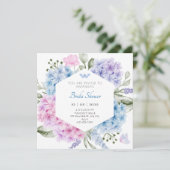 Bloemenhortensia bruids douche uitnodiging (Staand voorkant)