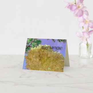 Bloemenhortensia geel VERJAARDAG Kaart