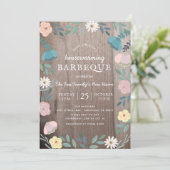 Bloemenhout Rustiek Housewarming BBQ Kaart (Staand voorkant)